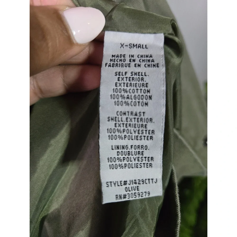 Thread‎ & Supply Olive Utility Jacket Aztec Knit Sleeves Hooded XS